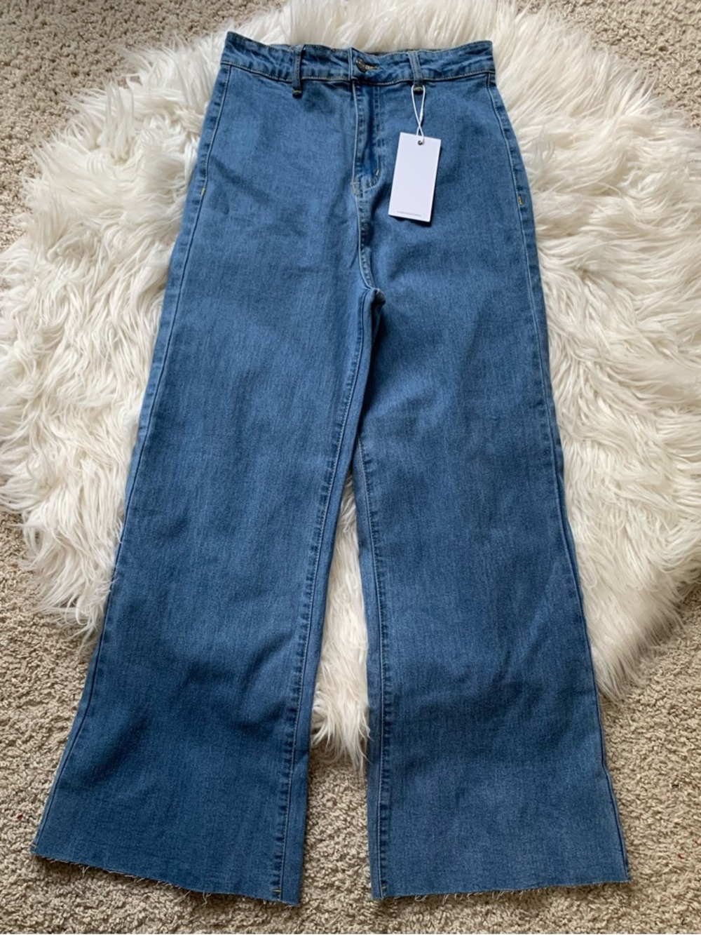 NWT Anniewear Aria Wide Leg Jeans Blue Size Medium